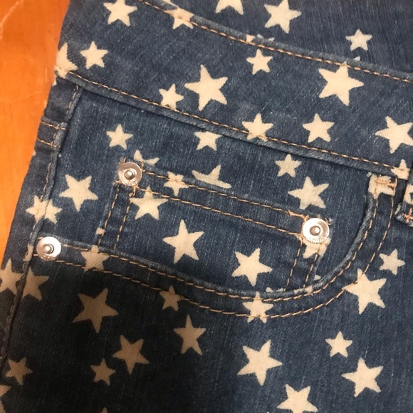 No Boundaries denim jean blue shorts with white stars size 17 - Picture 2 of 8